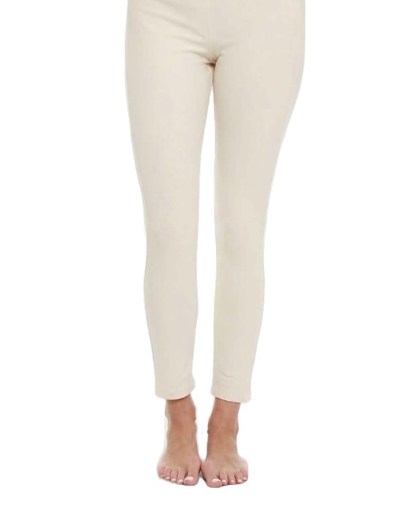 Front of a model wearing a size XXL High Rise Jegging In Beige in Beige by ANGEL. | dia_product_style_image_id:354333